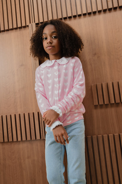 Sweater Cardigan Rosado