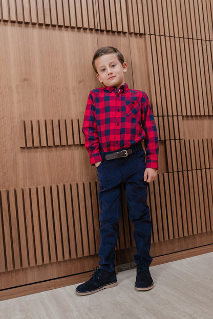 Camisa M/L Rojo Navidad